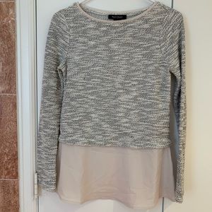 White House Black Market Grey & Beige Sweater